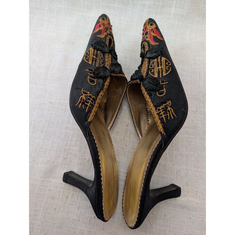Luvshoe's Canada Ornate Embroidered Mules Shoes Size 10 - Picture 5 of 9